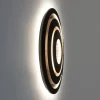 GRAVION-LED-seinävalaisin, musta/kultainen, halkaisija 80 cm, metalli,