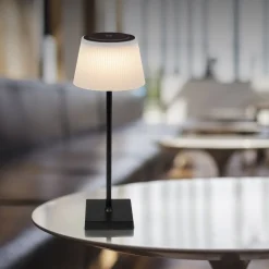 Gregoir LED ladattava pöytävalaisin, mattamusta, korkeus 38 cm, CCT