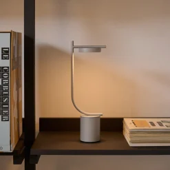 Grupa LED-akkukäyttöinen pöytälamppu Igram, harmaa, 40 cm, IP44