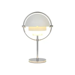 Gubi Multi-Lite -akkukäyttöinen pöytävalaisin, kromi/valkoinen, 30 cm