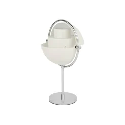 Gubi Multi-Lite -akkukäyttöinen pöytävalaisin, kromi/valkoinen, 30 cm