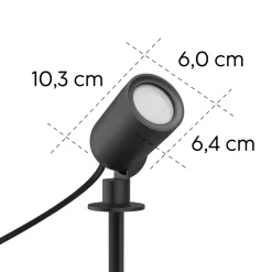 Hama Smart LED-maapiikkikohdevalo, musta WLAN, IP65 RGBW himmennettävä