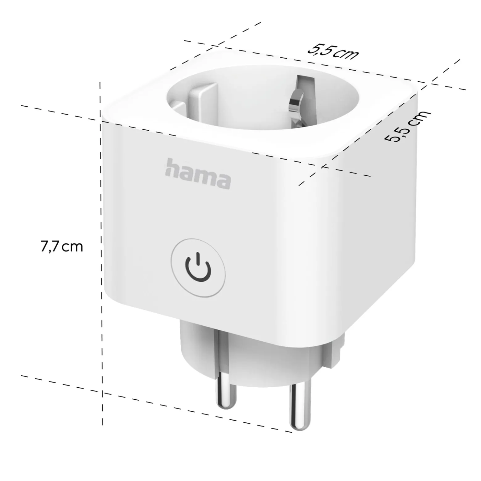 Hama WLAN-pistorasia Smart, Matter-kykyinen, valkoinen, 3,680 W