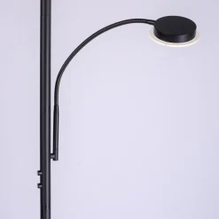 Hans LED-lattiavalaisin lukuvalaisimella, pyöreä, musta