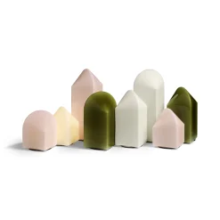 HAY Parade LED-pöytävalaisin kuori valkoinen korkeus 16 cm