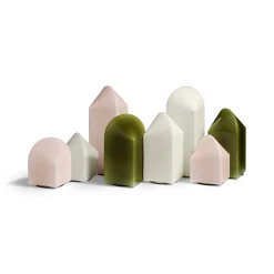 HAY Parade LED-pöytävalaisin kuori valkoinen korkeus 16 cm