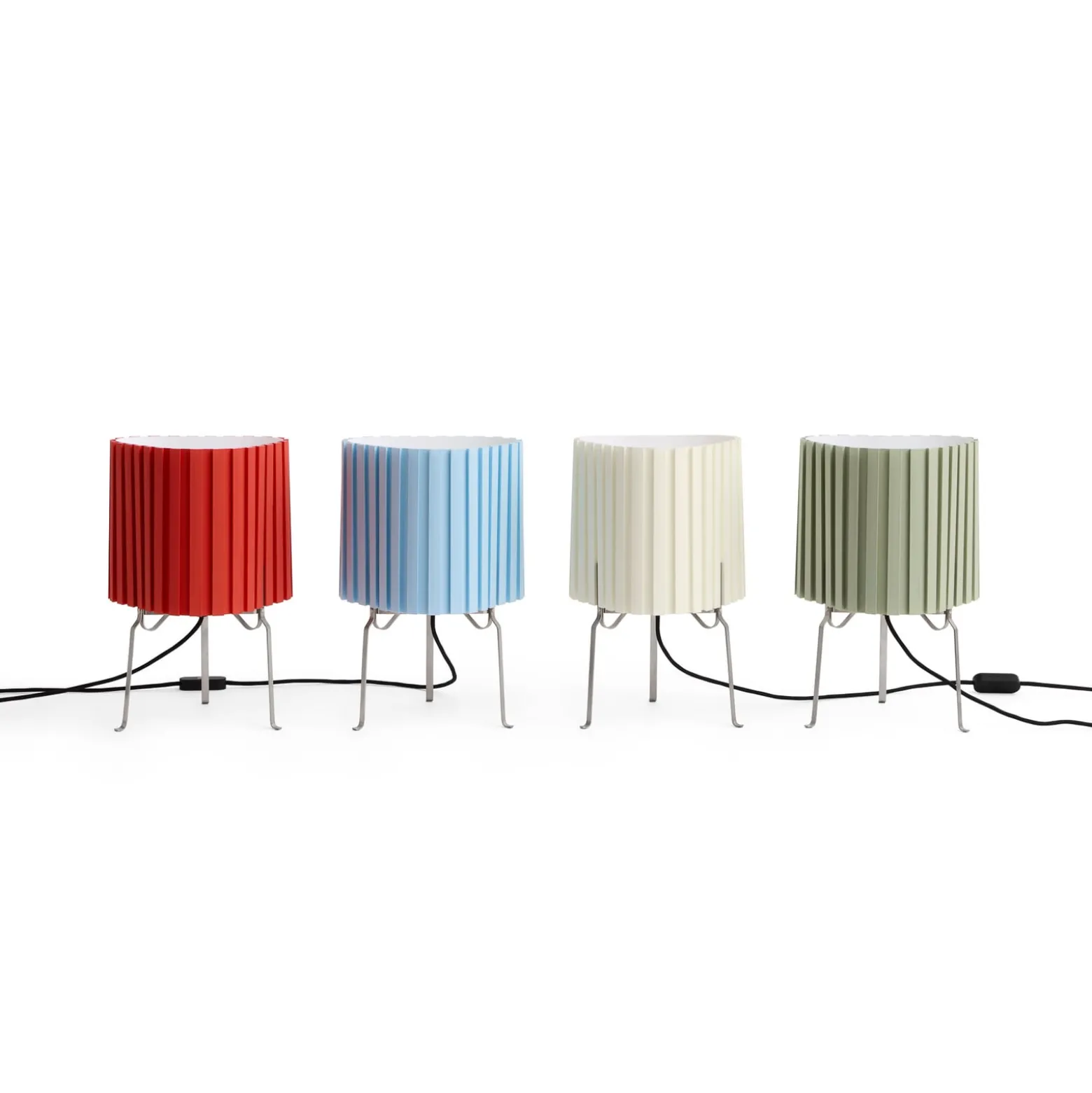 HAY-pöytälamppu Canelé, vihreä, korkeus 37 cm, E14, tekstiili