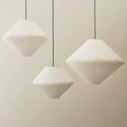 HAY-varjostin Diamond, halkaisija 50 cm, valkoinen, paperi/bambu