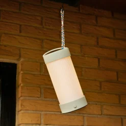 HÜBSCH LED ladattava pöytävalaisin Camp, hiekka, lasi, rauta, IP44