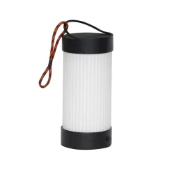 HÜBSCH LED ladattava pöytävalaisin Camp musta, lasi, rauta, IP44