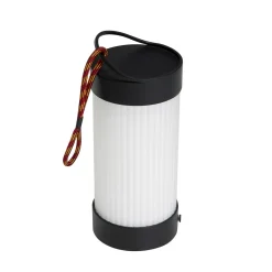 HÜBSCH LED ladattava pöytävalaisin Camp musta, lasi, rauta, IP44