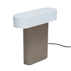 HÜBSCH LED-pöytävalaisin Sleek, ruskea/vaaleanharmaa rauta, PC