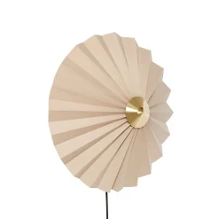 HÜBSCH Pliss seinävalaisin, beige, rauta, kangas, E27, kaapeli
