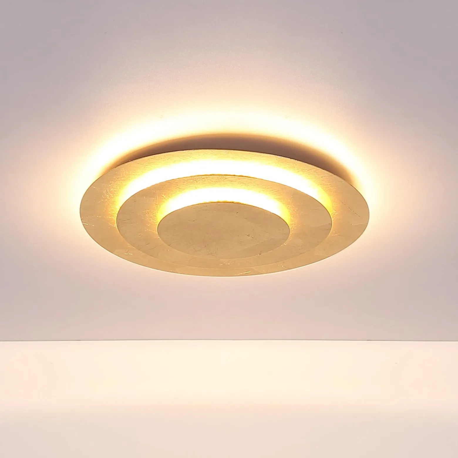 Heda LED-kattovalaisin, Ø 49 cm, kullanvärinen, metallia
