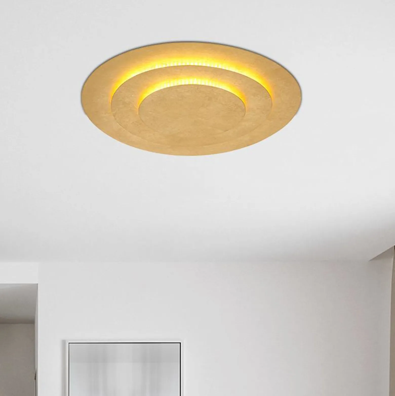 Heda LED-kattovalaisin, Ø 49 cm, kullanvärinen, metallia
