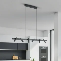 Helestra Coni-LED-riippuvalaisin, 6 spottia, musta
