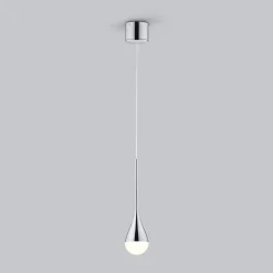 Helestra LED-riippuvalaisin DUC, kromi, IP44, Ø 7 cm