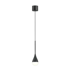 Helestra LED-riippuvalaisin DUC, musta, IP44, Ø 7 cm