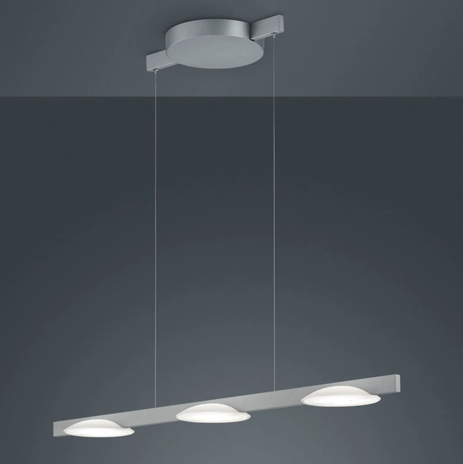 Helestra Pole -LED-riippuvalaisin 3-lamp. nikkeli