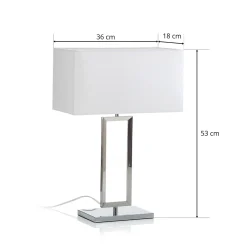 Helestra pöytävalaisin Enna 2, korkeus 53 cm, E14, valkoinen, tekstiili