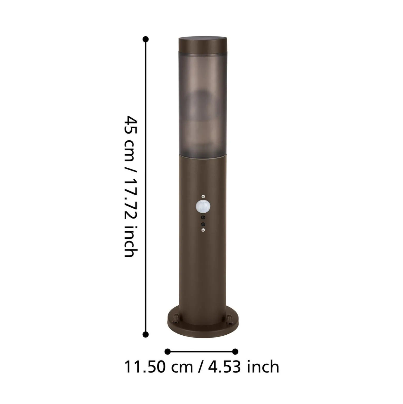 Helsinki-pollarilamppu, ruosteenruskea, korkeus 45 cm, ruostumaton teräs,