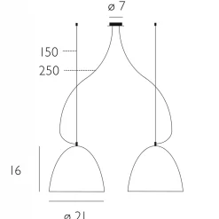Hiekanvärinen BELL-riippuvalaisin 21 cm, 2-osainen