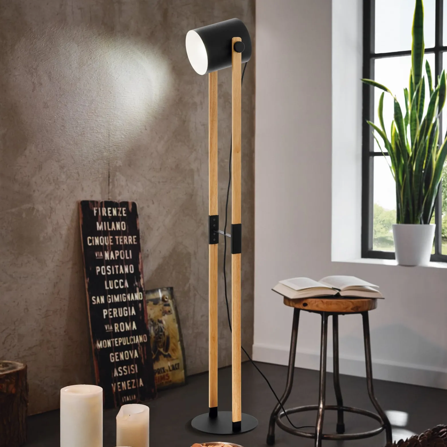 Hornwood lattiavalaisin, korkeus 140 cm, musta/ruskea, teräs