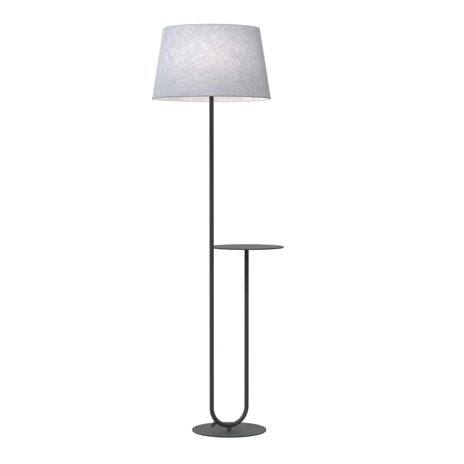 Hotel-lattiavalaisin, harmaa/musta, korkeus 150 cm, kangas/metallia