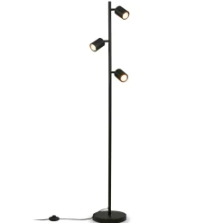 Ida-lattiavalaisin, musta, 3-lamppuinen, korkeus 141 cm, GU10