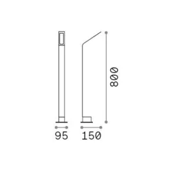 Ideal Lux Agos musta 3000 K korkeus 80 cm alumiini