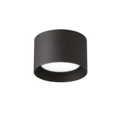 Ideal Lux alasvalo Spike pyöreä, musta, alumiini, Ø 10 cm