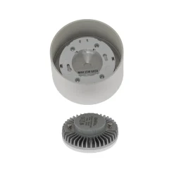 Ideal Lux alasvalo Spike pyöreä, valkoinen, alumiini, Ø 10 cm