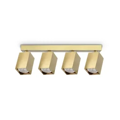 IDEAL LUX kattokohdevalo Dynamite Square, messinki, 38 cm, 4-lamppuinen