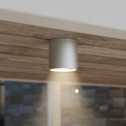 Ideal Lux kattovalaisin Gun, harmaa, alumiini, IP44, GU10