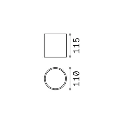 Ideal Lux kattovalaisin Gun, valkoinen, alumiini, IP44, GU10