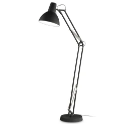 Ideal Lux -lattiavalaisin Wally, musta, korkeus 160 cm, metallia