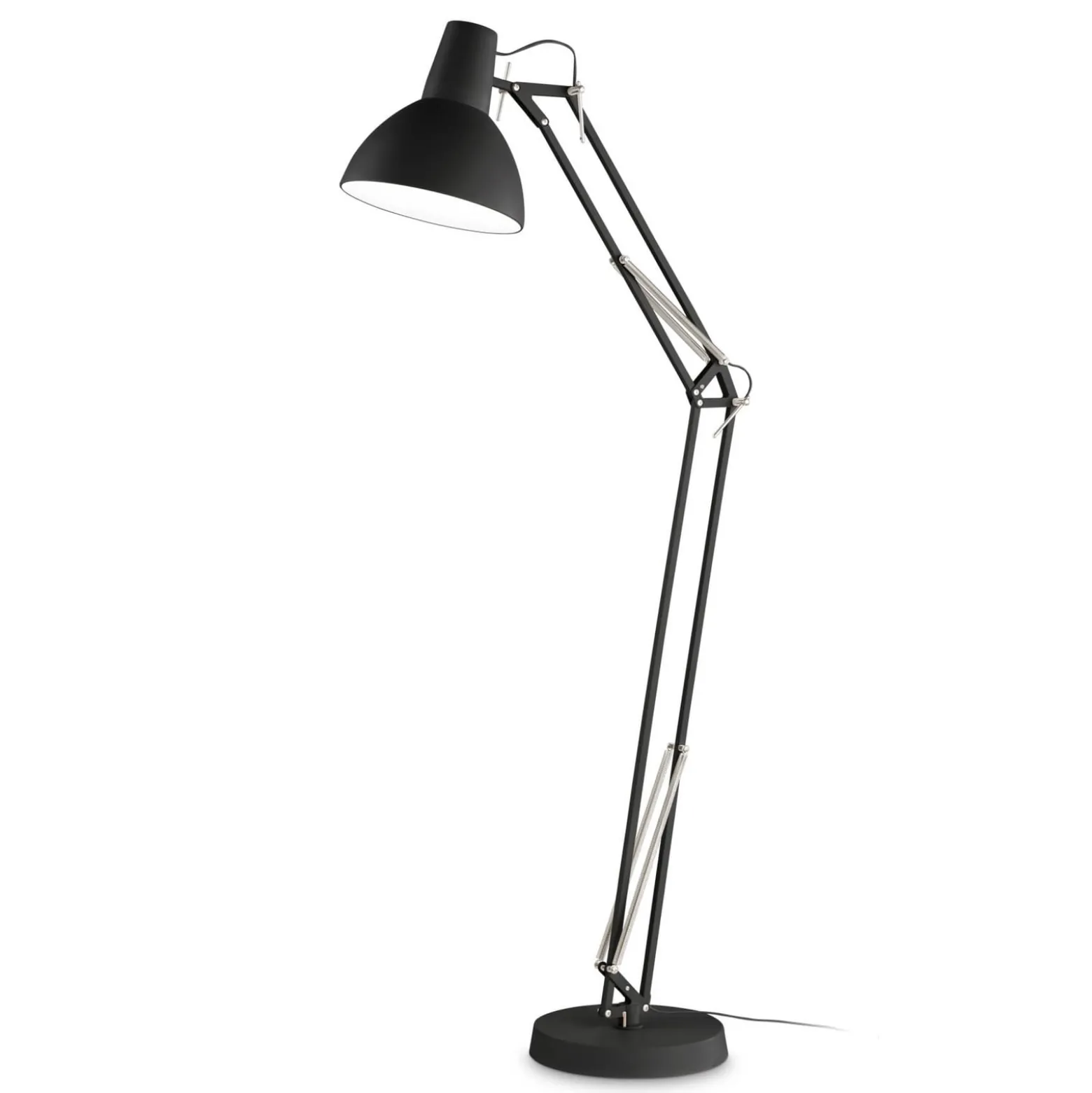 Ideal Lux -lattiavalaisin Wally, musta, korkeus 160 cm, metallia