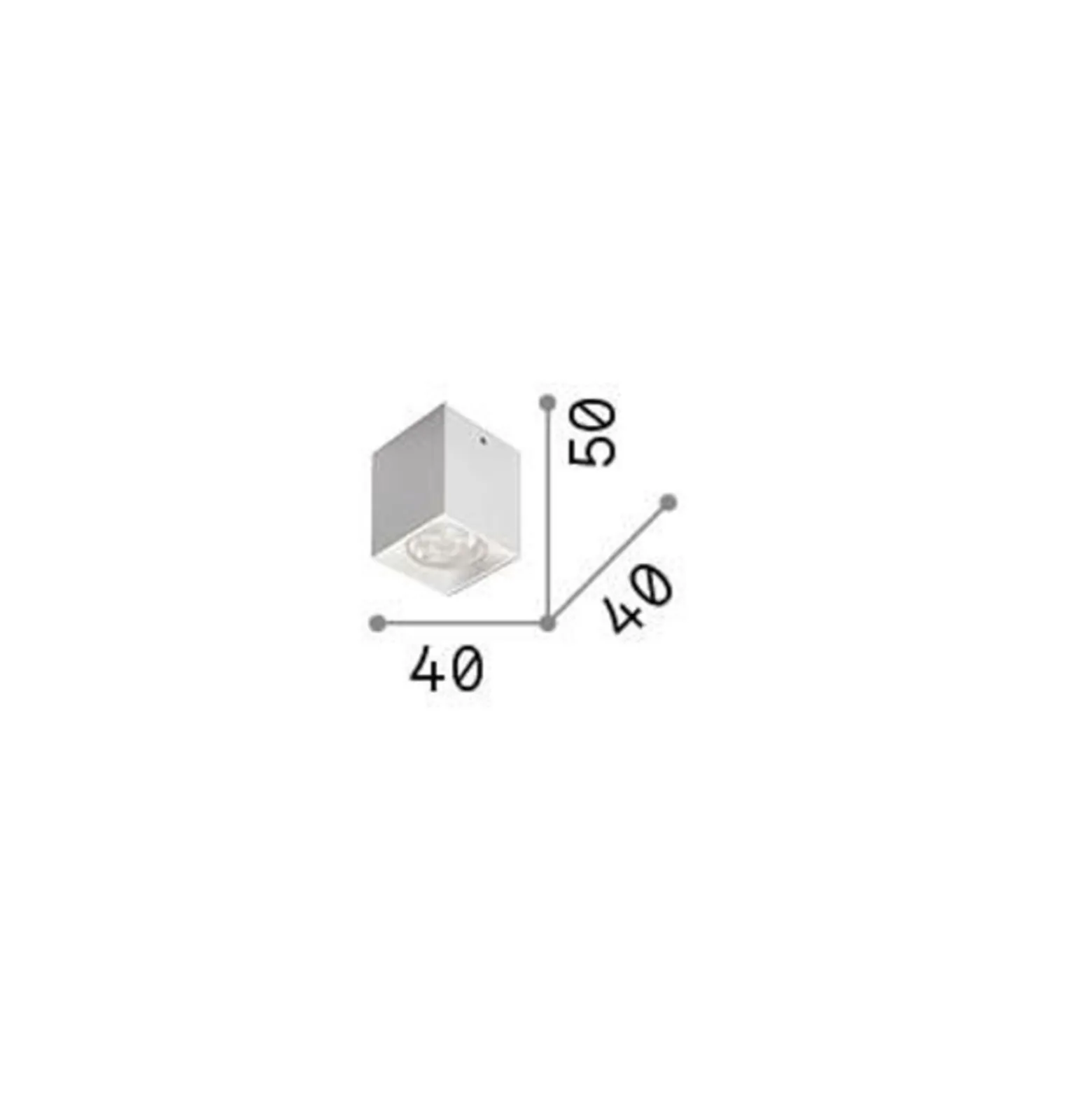 Ideal Lux LED-alasvalo Dot Square, valkoinen, alumiini, 3000 K
