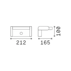 Ideal Lux LED-anturi ulkoseinävalaisin Swipe harmaa metalli 3000K
