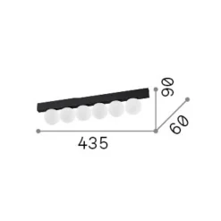 IDEAL LUX LED-kattovalaisin Binomio, messinki, pituus 44 cm, 6-lamppuinen