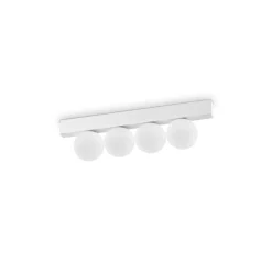 Ideal Lux LED-kattovalaisin Ping Pong valkoinen 4-valo, opaali lasi