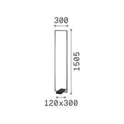 Ideal Lux LED-lattiavalaisin Kehys musta metalli korkeus 150,5 cm