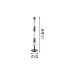 Ideal Lux LED lattiavalaisin Lumiere, opaali/harmaa lasi, korkeus 155 cm