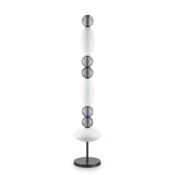 Ideal Lux LED lattiavalaisin Lumiere, opaali/harmaa lasi, korkeus 155 cm