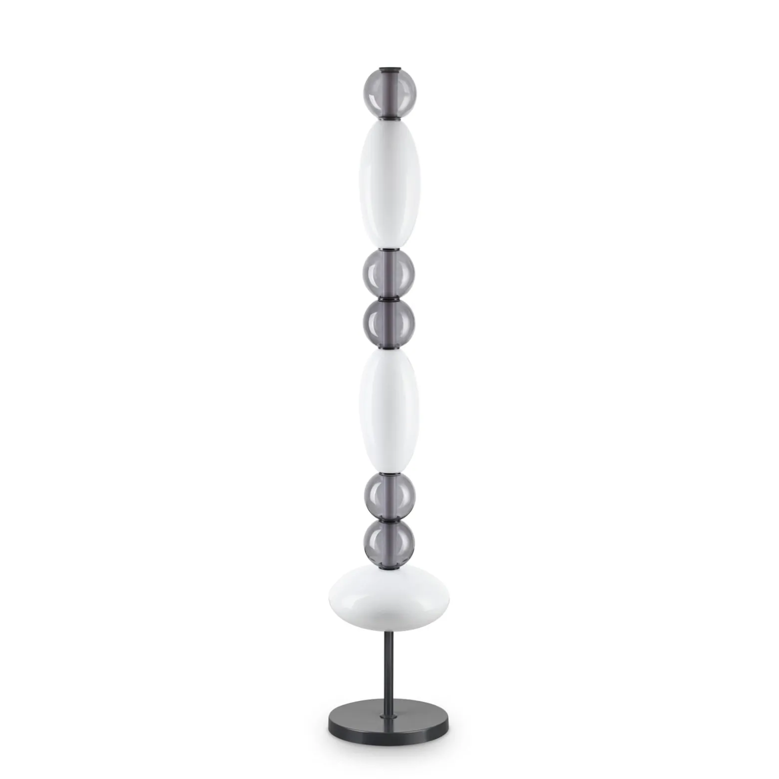 Ideal Lux LED lattiavalaisin Lumiere, opaali/harmaa lasi, korkeus 155 cm
