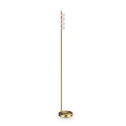 IDEAL LUX LED-lattiavalo Binomio, messinki, 155 cm, metalli, 4-lamppuinen