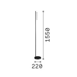 IDEAL LUX LED-lattiavalo Binomio, messinki, 155 cm, metalli, 4-lamppuinen