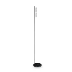 IDEAL LUX LED-lattiavalo Binomio, musta, 155 cm, metalli, 4-lamppuinen