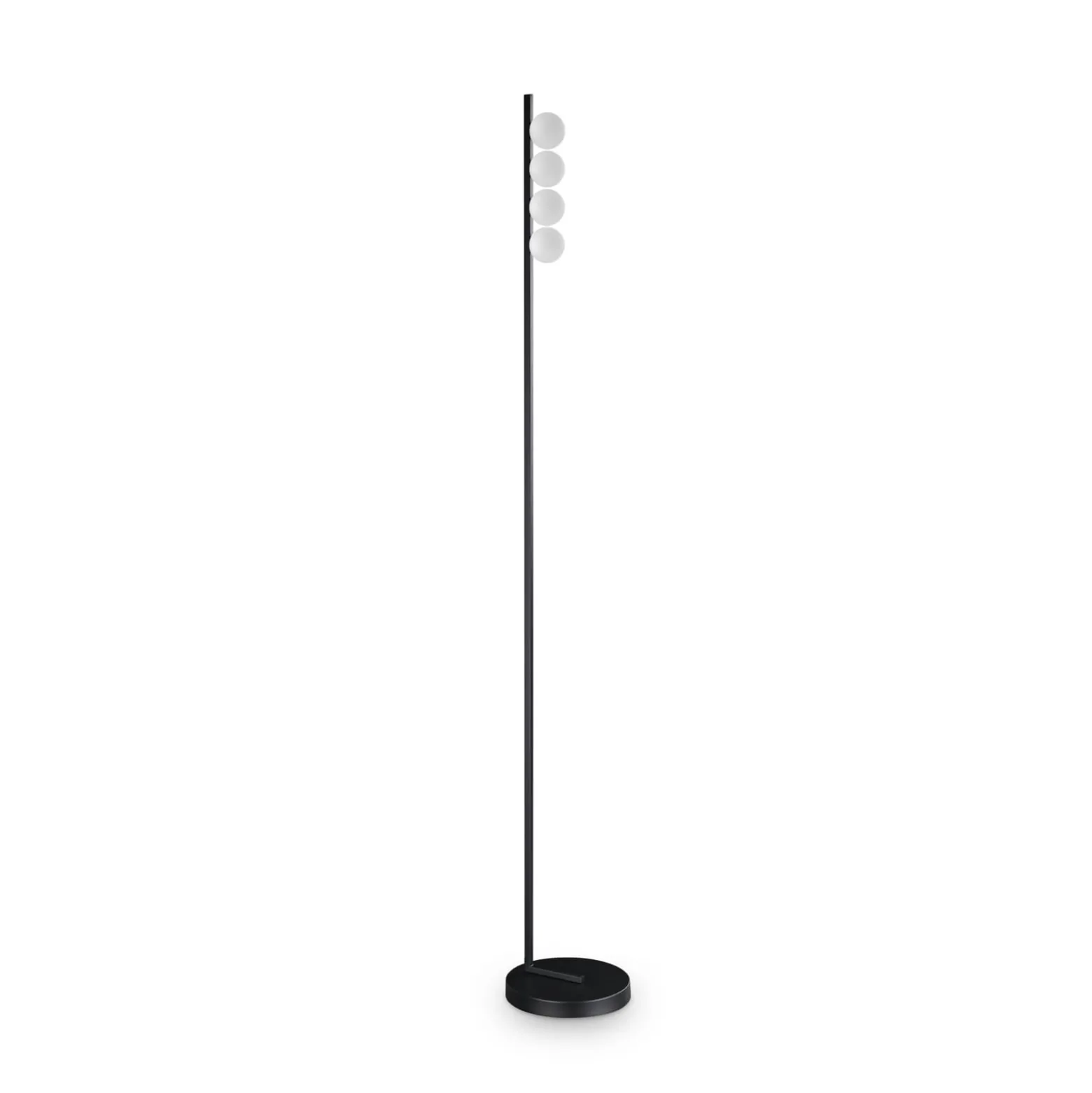 IDEAL LUX LED-lattiavalo Binomio, musta, 155 cm, metalli, 4-lamppuinen