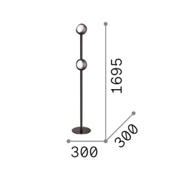 IDEAL LUX LED-lattiavalo Bloom, korkeus 170 cm, messinki, 2-lamppuinen